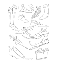 A coloring page of middle ages clothing